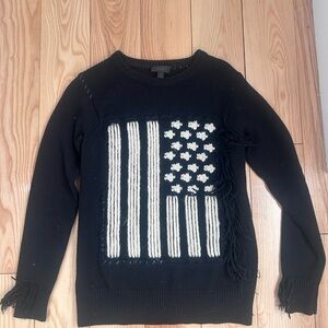 Coach Black Sweater with White Flag Design